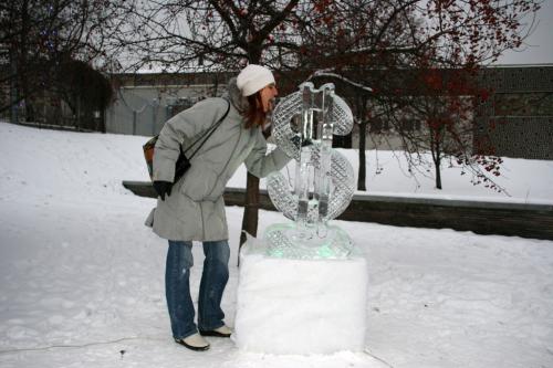 Ice sculpture park in Kyiv