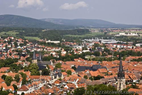 View of Wernigerode from the castle's observation deck