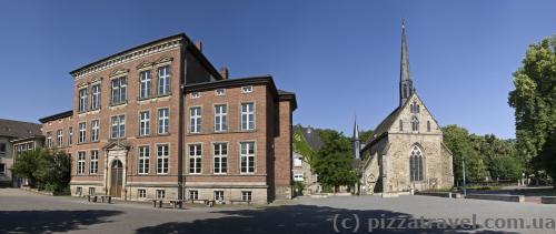 Old gymnasium and St. Jacob's Church