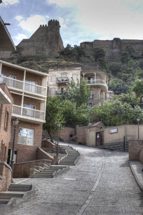 Reconstructed part of the old city near the Nariqala Fortress