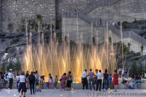 Light and music fountain in the Rike Park