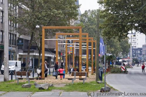 Children's playground in the Dortmund downtown