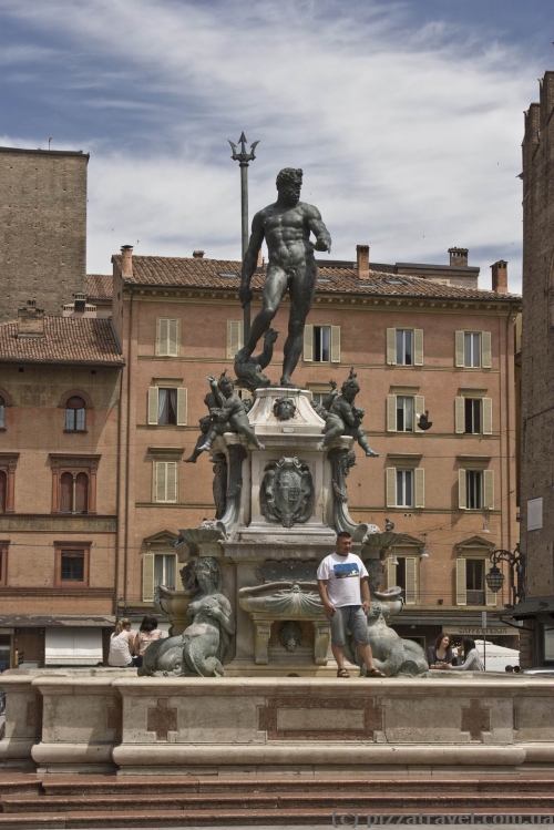 Famous Neptune fountain in Bologna