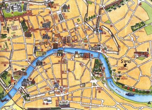 Tourist map of Pisa