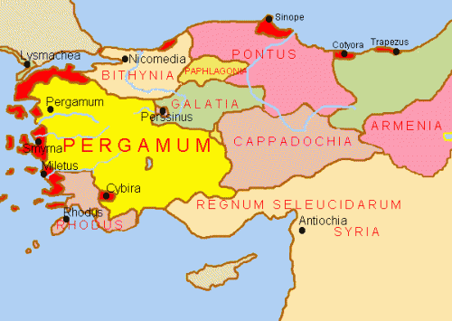 Map of the kingdom of Pergamum