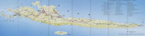 Map of the Hvar island
