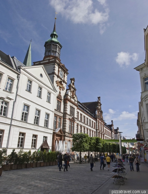 The central street in the old town of Schwerin