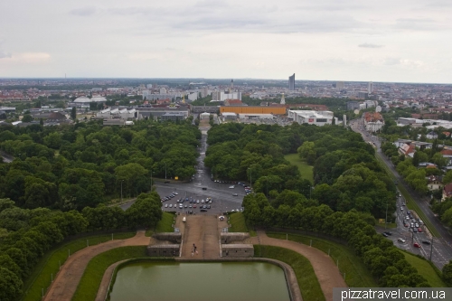 The view from the observation deck at the Monument to the Battle of the Nations in Leipzig