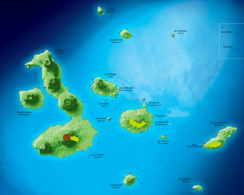 Карта Галапагоських островів