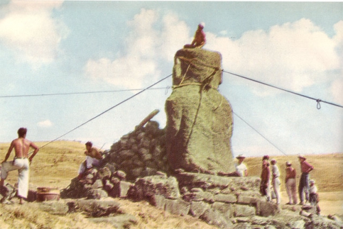 Expedition of Tour Heyerdahl on Easter Island