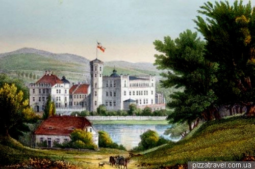 Castle of Basedow in the 19th century