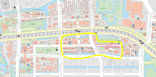 Map of a new residential area Zuidas in Amsterdam-Zuid