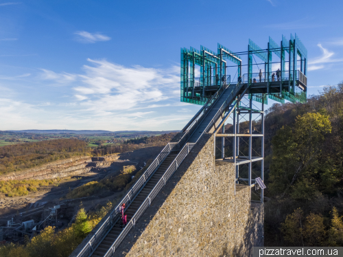 Unusual observation deck Jahrtausendblick in an abandoned amusement park