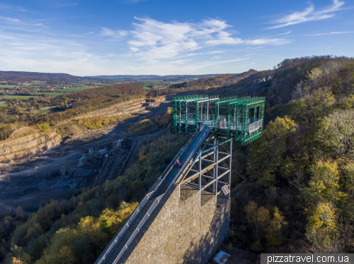 Unusual observation deck Jahrtausendblick in an abandoned amusement park