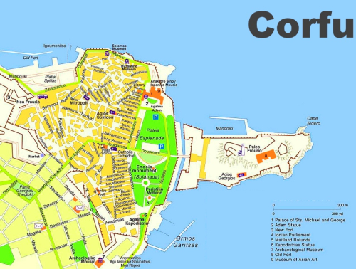 Tourist map of Kerkyra