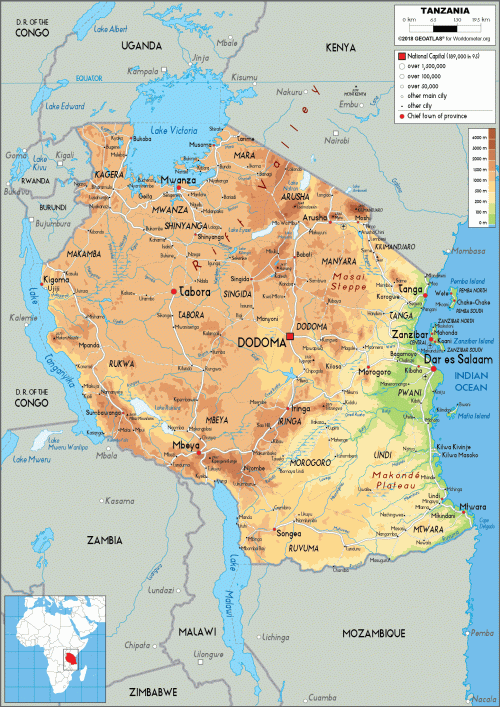 Map of Tanyania