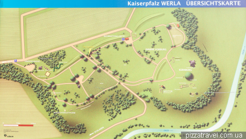 Руины королевского дворца в Верле (Königspfalz Werla)