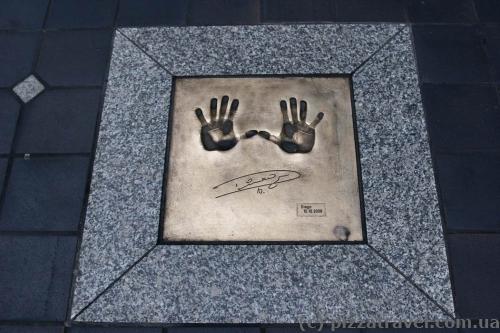 Walk of Fame in the passage (Diego - a player of Bremen football club)