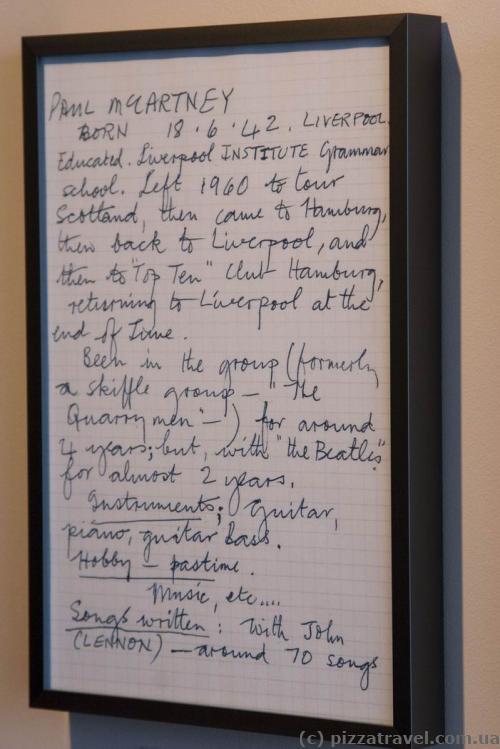 Paul McCartney's autobiography in the Beatles Museum in Hamburg