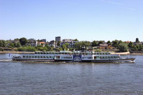 Pleasure boat on the Rhine in Bonn