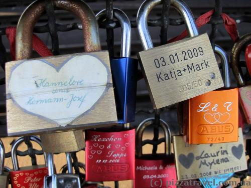 Locks on the Hohenzollern Bridge in Cologne