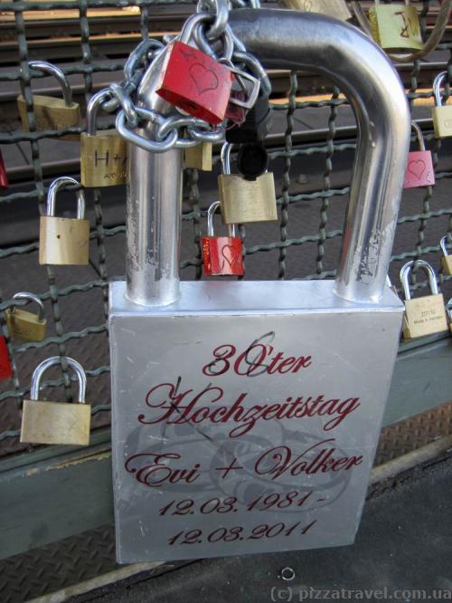 Locks on the Hohenzollern bridge in Cologne