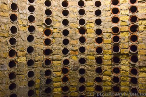 Wine was stored in the walls of one of the towers.
