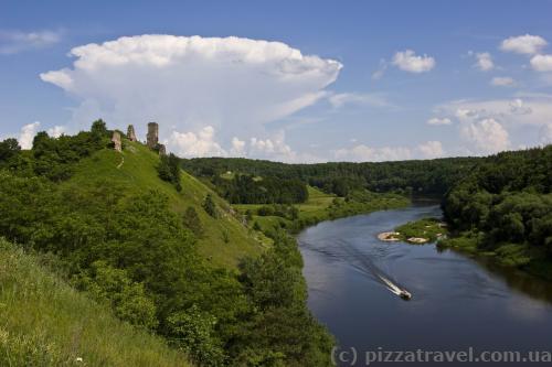 Panorama of the Gubkiv Castle and the Sluch river