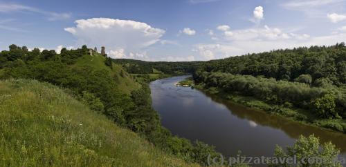 Panorama of the Gubkiv Castle and the Sluch river